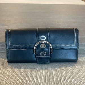 Coach Leather black Belt Wallet